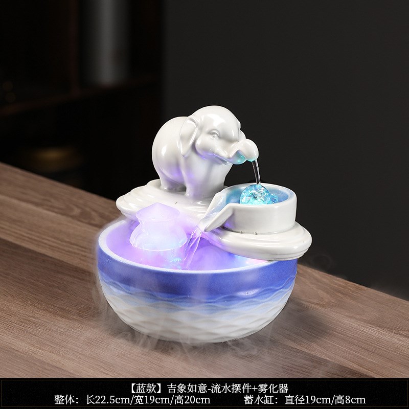 永动机催财象流水摆件循环水客厅家居旺财喷泉水车风水轮