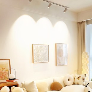 精选轨道灯led射灯小山丘家用客厅背景墙明装3000K三色变色滑轨导