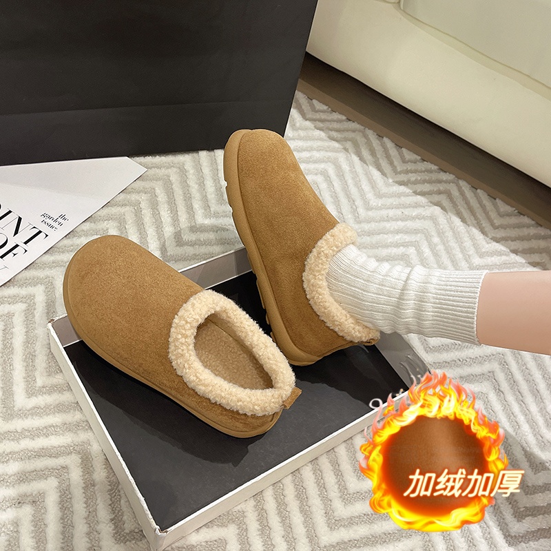秋冬季小土豆勃肯鞋女2025新款加绒毛毛拖鞋一脚蹬靴博肯穆1202n