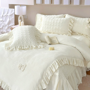 戴安娜系列家用床裙被套款 四件套 床品套件 保暖 婴儿绒秋冬季