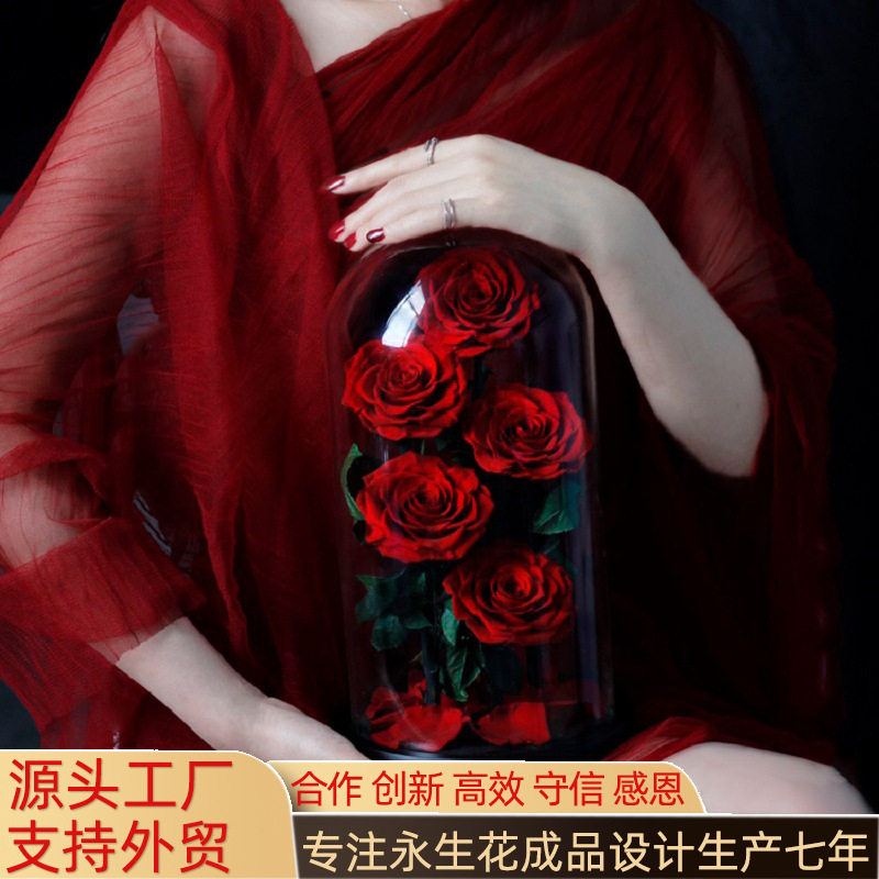 云南永生花成品玫瑰花生日礼物干花外贸永生花小王子情人节礼物