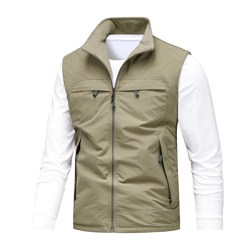 秋冬季2025加棉加厚中青年羽绒棉马甲男士纯色潮流坎肩保暖休闲