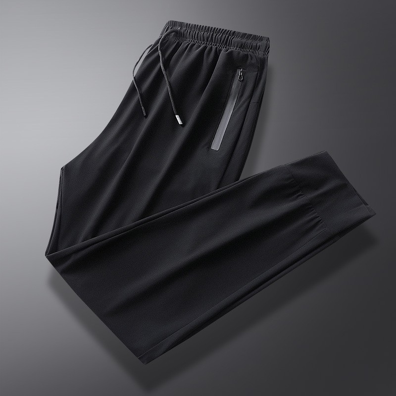 冰丝夏季薄款长裤子男士休闲裤宽松大码夏天速干运动裤空调裤男