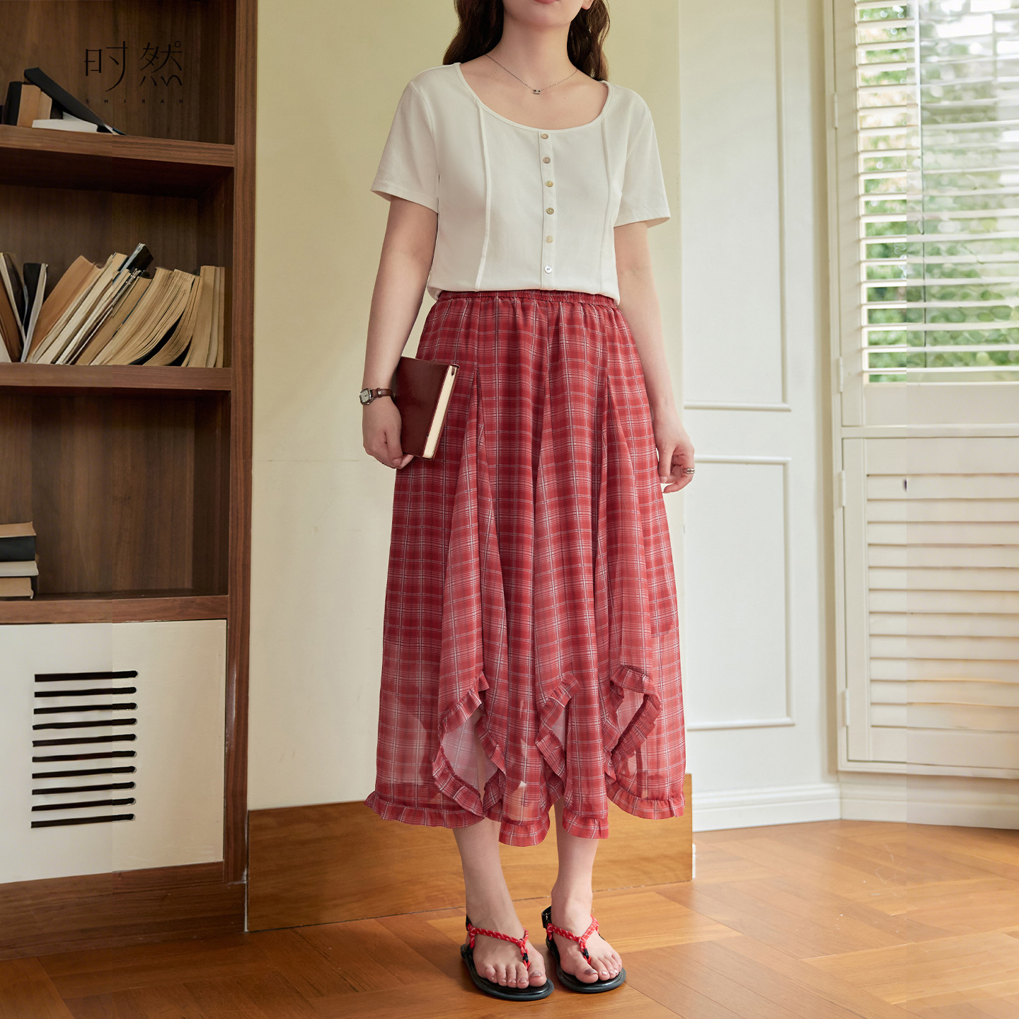 时然大码微胖MM2025年夏季新款韩系简约百搭实穿洋气显瘦半身裙,女装/女士精品,大码半身裙,淘宝优惠券,粉丝福利购,淘宝优惠卷