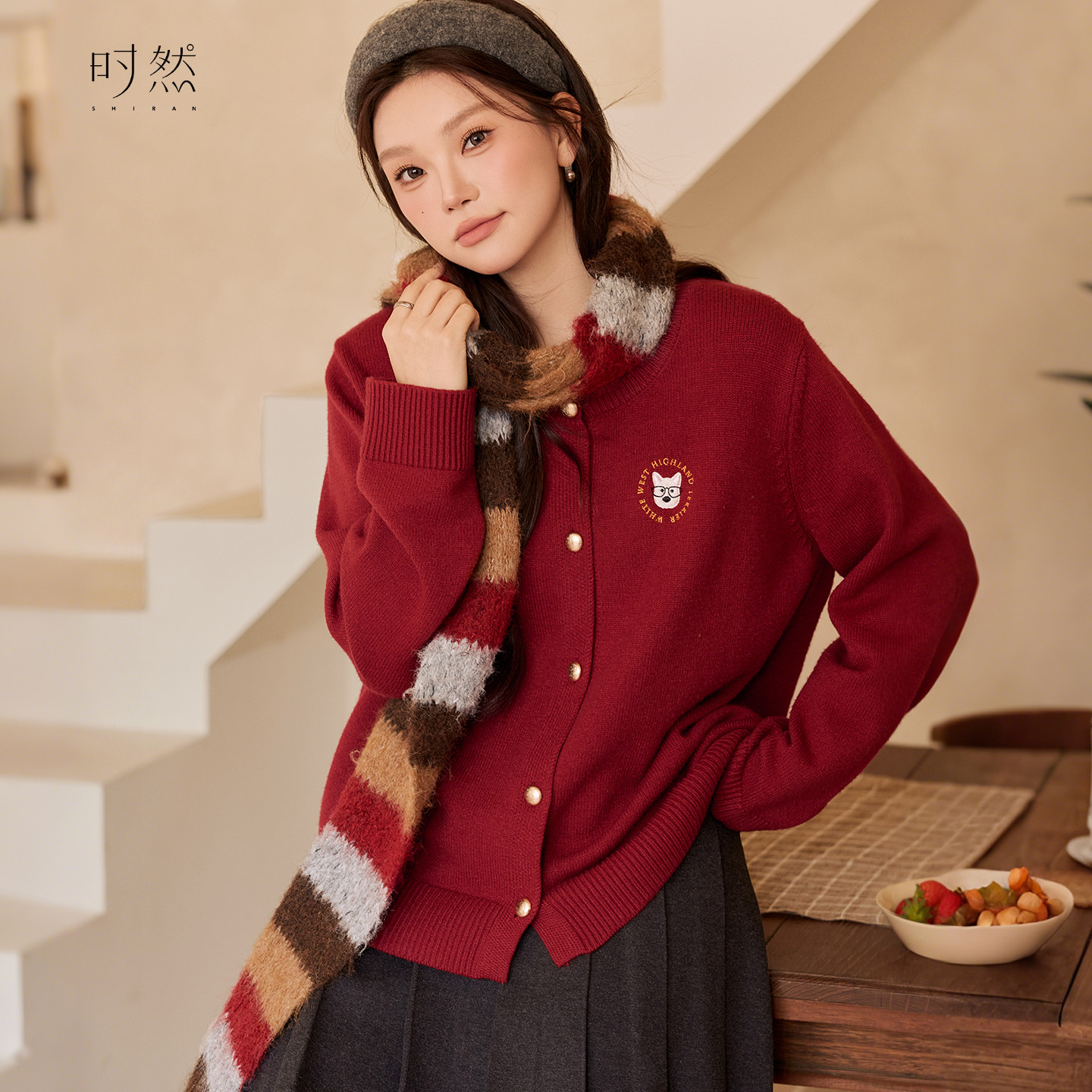 时然大码新年圣诞红色毛衣微胖mm冬装新款开衫外套女装上衣秋冬,女装/女士精品,大码内搭,淘宝优惠券,粉丝福利购,淘宝优惠卷