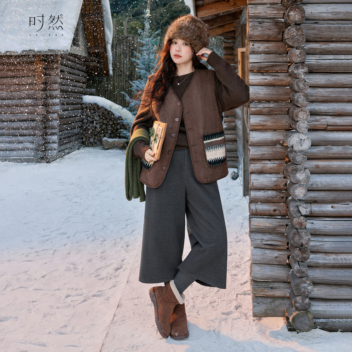 时然大码七分毛呢裤子微胖mm