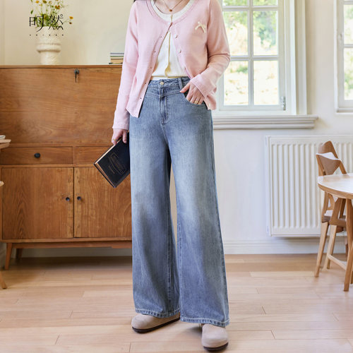 时然【青岚漫腰】复古牛仔裤