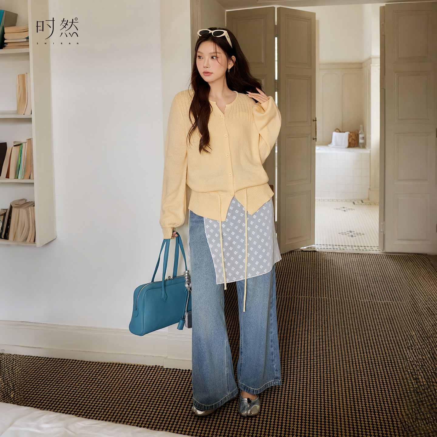 时然大码高腰阔腿牛仔裤微胖女装新品春季直筒裤长裤遮胯显瘦裤子,女装/女士精品,大码裤装,淘宝优惠券,粉丝福利购,淘宝优惠卷