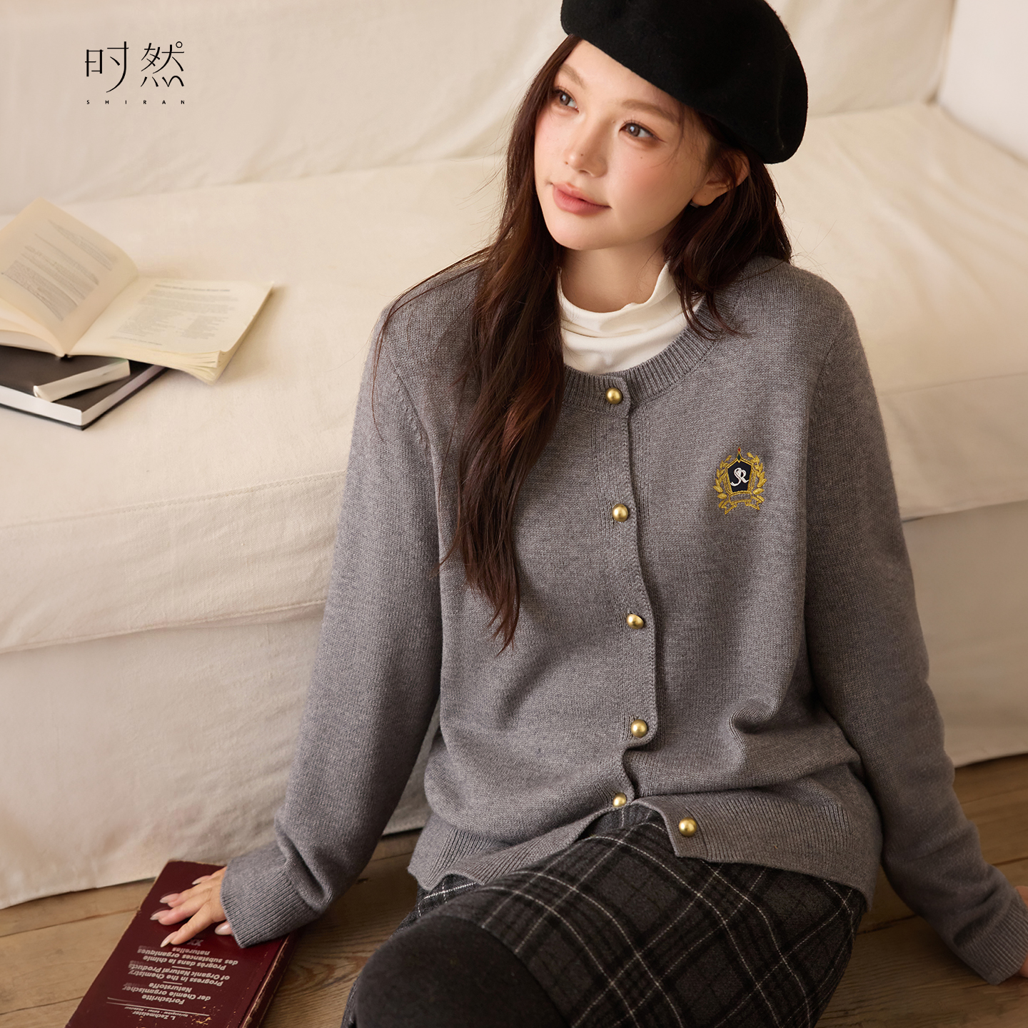 时然大码微胖MM原创显瘦针织衫