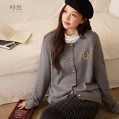 微胖MM2025新款 高级原创显瘦针织衫 秋冬长袖 时然大码 t恤上装 遮肚