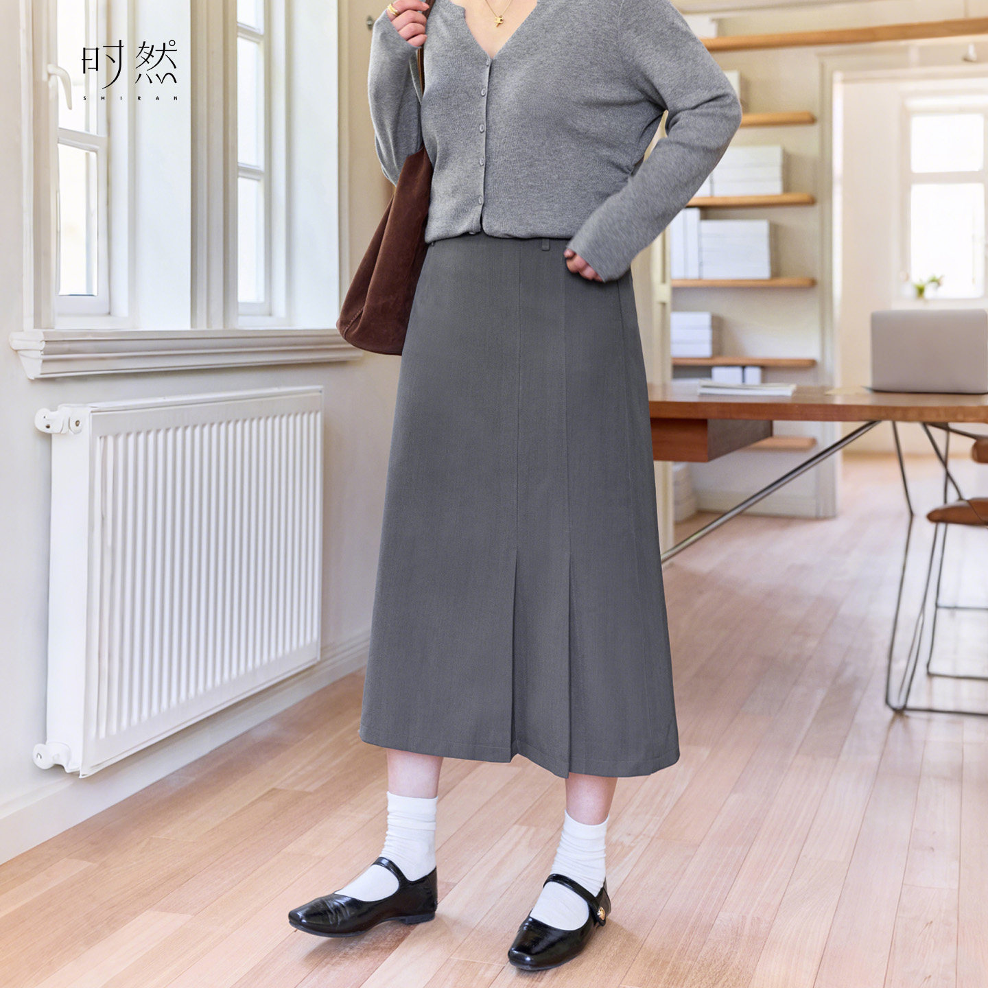 时然大码女装微胖2026年春季新款韩系简约百搭实穿洋气显瘦半身裙