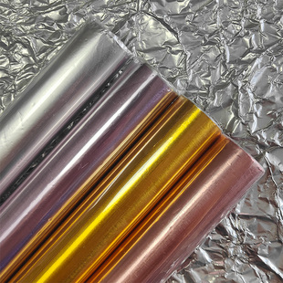 玫瑰土豪金紫色婚庆锡纸幼儿园手工鲜花舞台捏塑造型褶皱背景铝箔