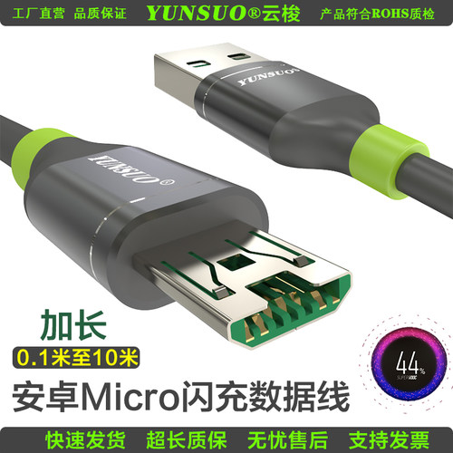 云梭加长超长10米4A充电线数据线