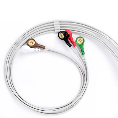 实验室用导联线心电采集线带屏蔽线学生实验电极片连接线心电图机