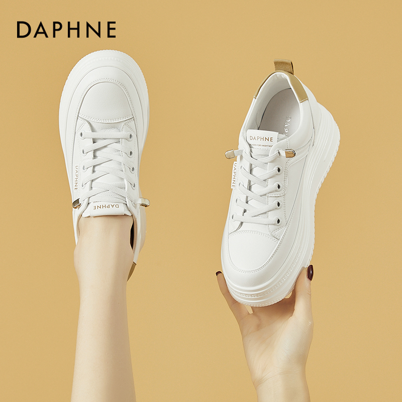 达芙妮内增高小白鞋女203新款