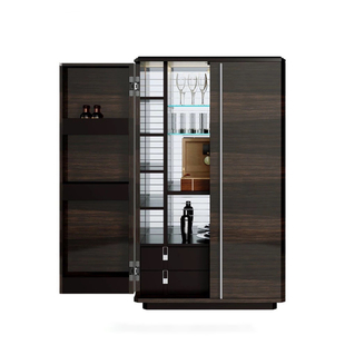 意式轻奢实木酒柜高端设计师款别墅豪宅家用多层靠墙红酒柜展示柜