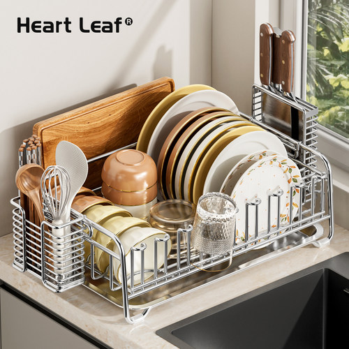 304不锈钢碗碟收纳架沥水篮碗架厨房台面置物架碗筷碗盘餐具架子