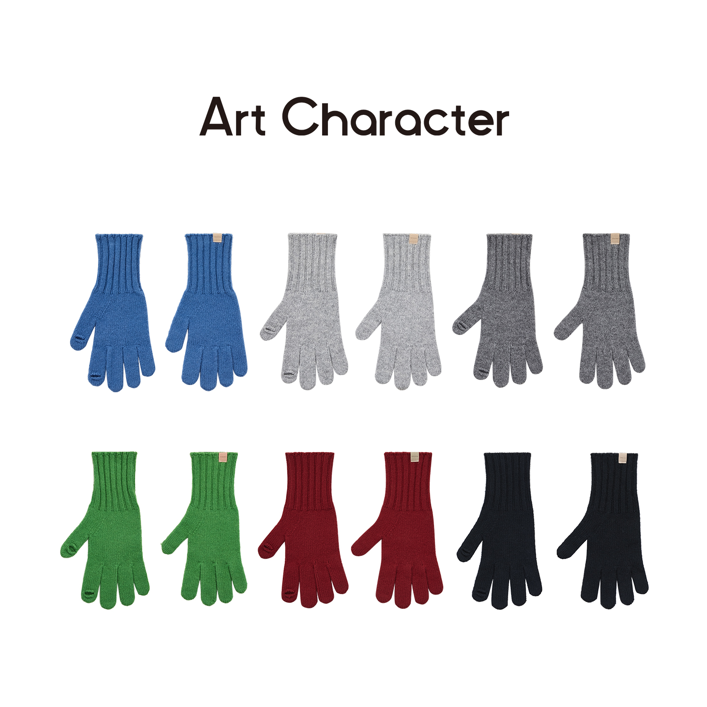 ART CHARACTER/艺符冬季100%羊毛针织手套可触屏保暖送礼