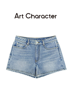 ART CHARACTER艺符A字牛仔短裤女夏高腰宽松休闲显瘦修身新款