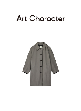 ART CHARACTER/艺符经典复古立裁宽松双面穿中长款风衣女秋新外套