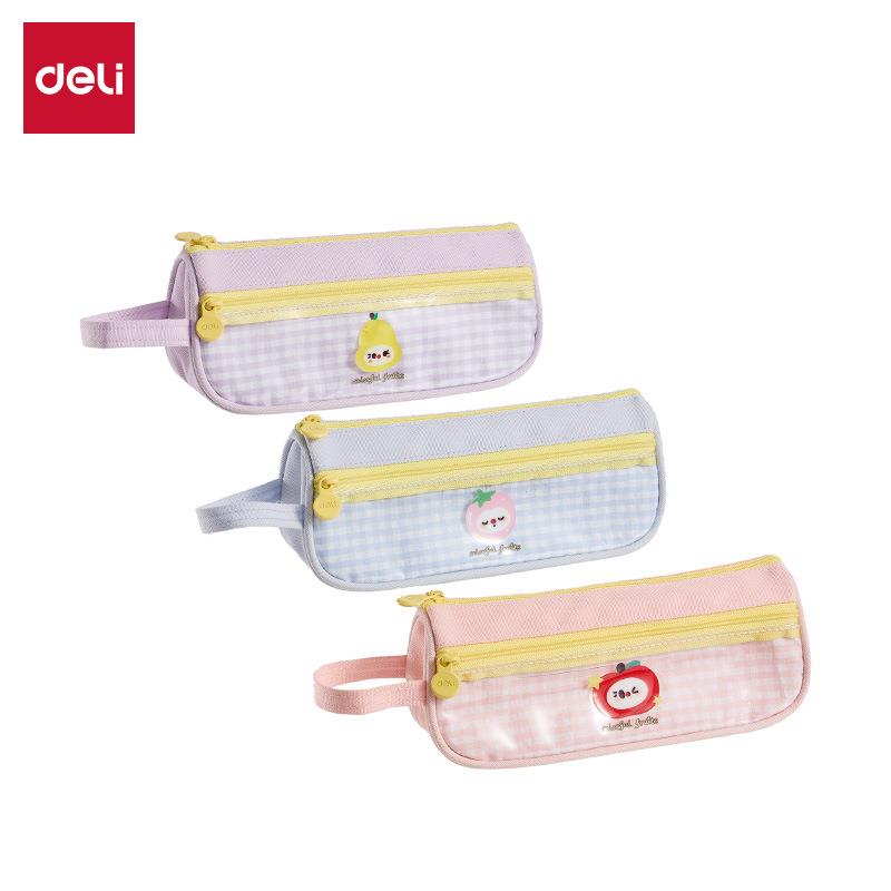 得力BC440水果系列小船型笔袋便携学生考试用笔袋牛津布文具袋子