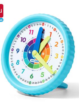 得力YX494学具三针联动钟表学习器一二年级认识时钟学具模型教具