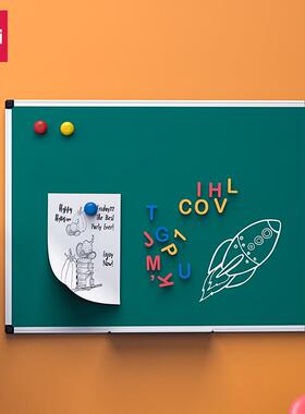 得力33681绿板600*450mm学生绘画涂鸦教学用绿色黑板耐用全边框板