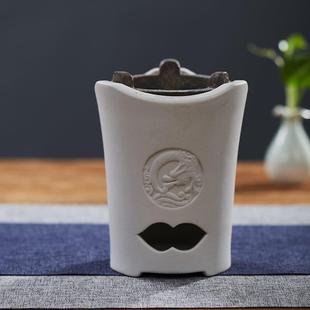 手工烧水壶白陶煮茶炉煮茶器泡茶壶炭炉智能电陶炉套装 汉陶张生