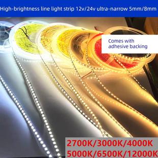 Led窄灯条12V/24V高亮度2835色温2000K2700K3500K4500K5000K板宽5
