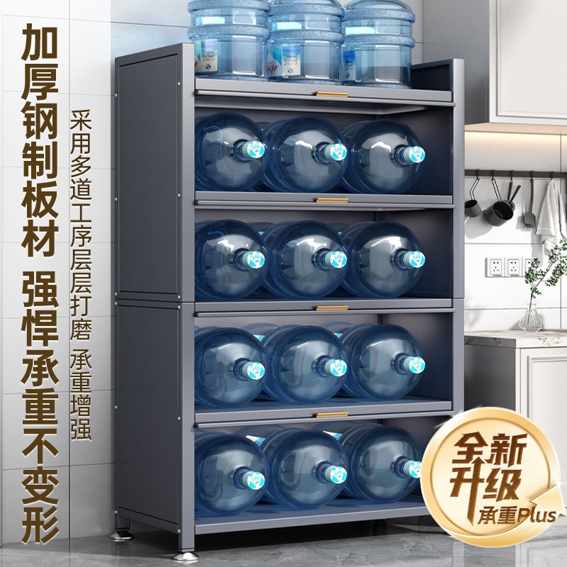 家用门口钢制鞋柜收纳柜一体靠墙带轮子多层大容量鞋架防尘储物柜