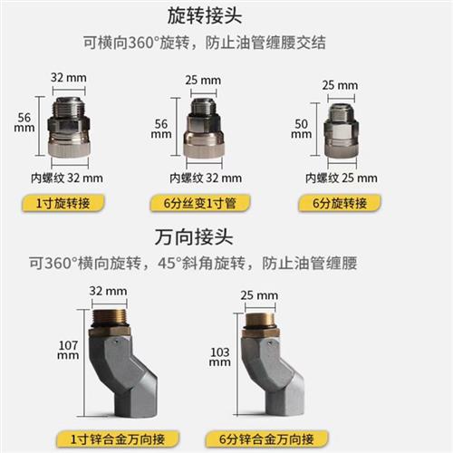 加油机管用的各种接头6分1寸活接呆接万向节拉断阀可旋转活接丝头