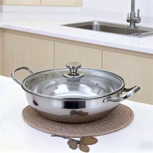 加厚食品级316不锈钢锅 矮清汤锅具家用电磁炉专用吃火锅的火锅盆