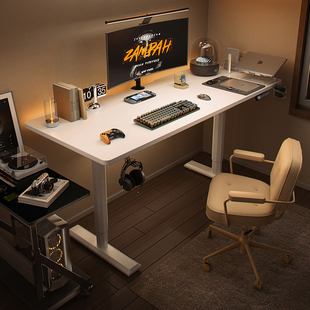 乘胜电脑桌电动升降桌办公桌书桌家用台式电脑桌电竞书房卧室桌