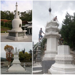 石雕佛塔汉白玉舍利塔大理石经幢藏氏阿育王塔八宝塔寺院定制摆件
