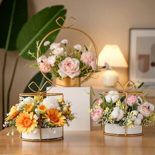 精选干花仿真花装饰品客厅桌面摆设餐桌花装饰假花花束摆件圆桌花