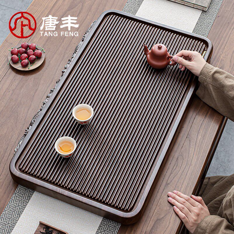 唐丰浮雕电木款高档茶盘家用2024新款办公室用茶台排水长方形高端