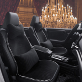 法式 通用女士车内小珍珠香风女神布艺透气垫 高档汽车坐垫单片四季