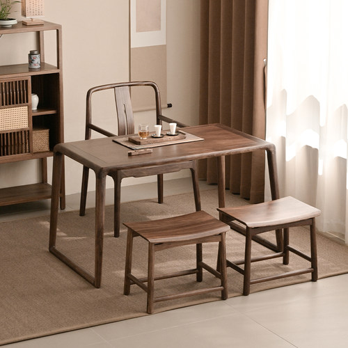 阳台茶桌乌金木纯实木茶台高端一体轻奢家用简约2025新款小型茶几