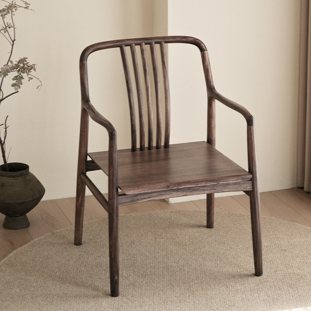 即品新中式纯实木乌金木主椅客椅榫卯结构客厅茶桌椅子靠背带扶手