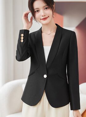 小西装外套女春秋2023新款小个子气质休闲流行女装V短款早初秋上