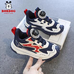 巴布豆男童鞋2025新款秋季防滑防臭跑步鞋网面透气男孩儿童运动鞋