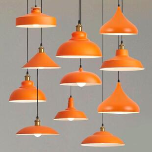 家用餐厅专用灯工业风橙色吊灯创意个性餐厅餐饮烤肉火锅店舞蹈店