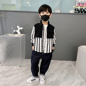 儿童痞帅小童男宝长袖 男童衬衫 秋装 2024新款 小男孩帅气衬衣 春秋款