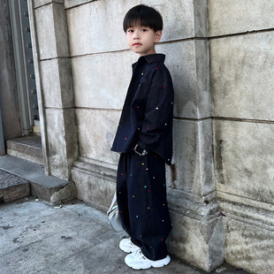 男童春季牛仔套装2026新款春秋儿童中大童小男孩时髦帅气两件套潮