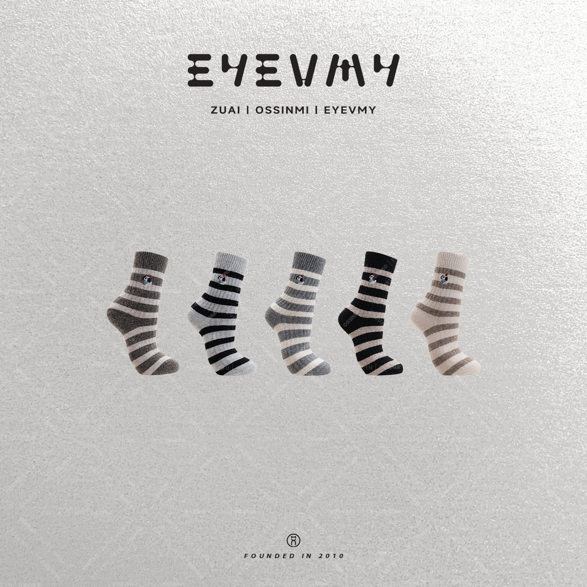 条纹羊毛刺绣小狗袜LYCJ0155