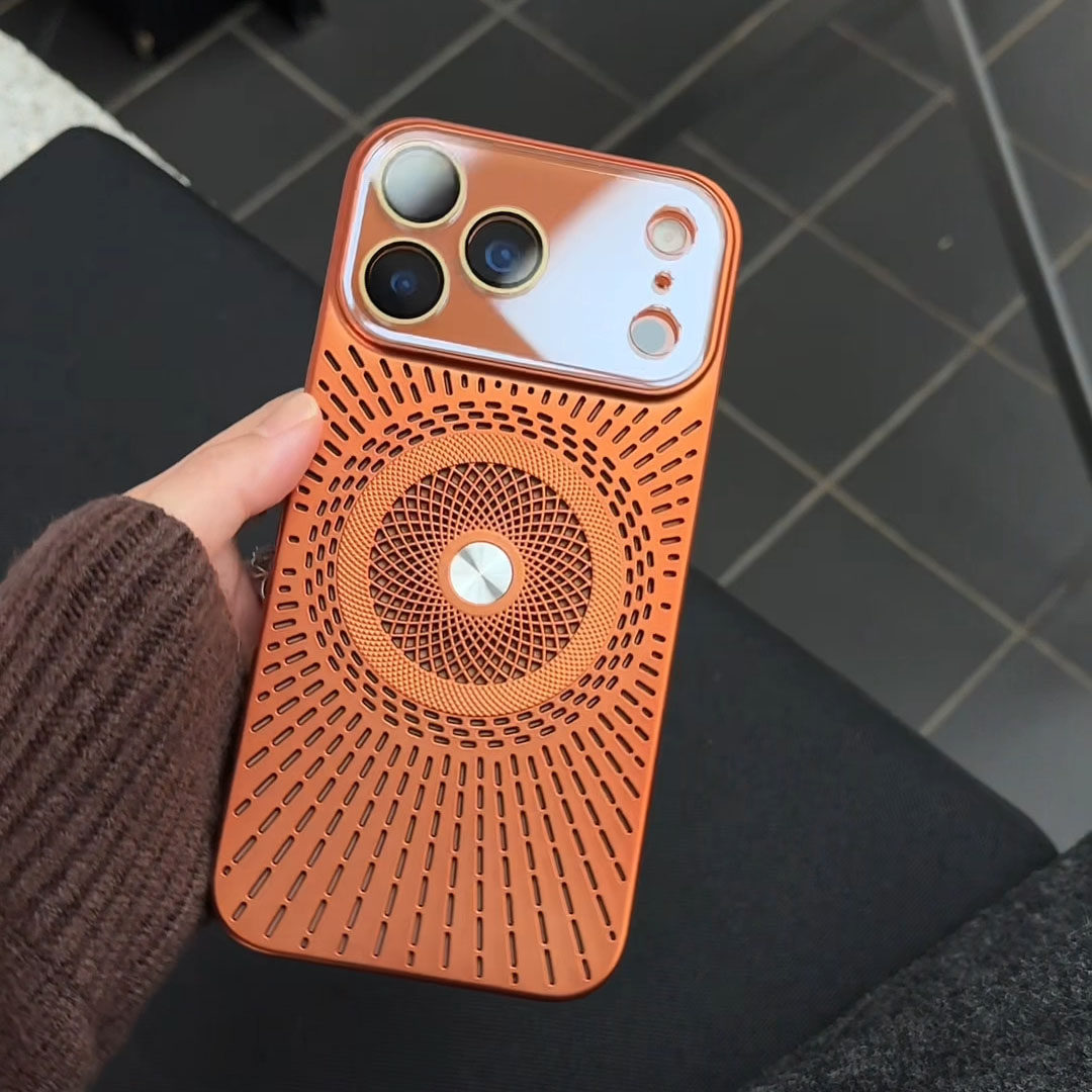 镂空散热适用苹果17promax手机壳新款iPhone16pro磁吸充电15pm透气防摔带镜头膜13Pro男12简约全包夏季14