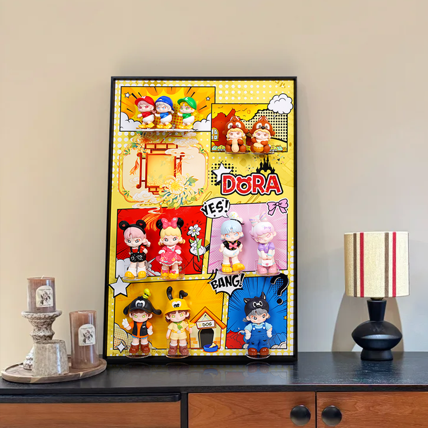 盲盒收纳展示架DORA迪士尼装饰画