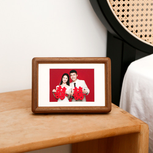 五月画馆结婚证件照摆台实木相框