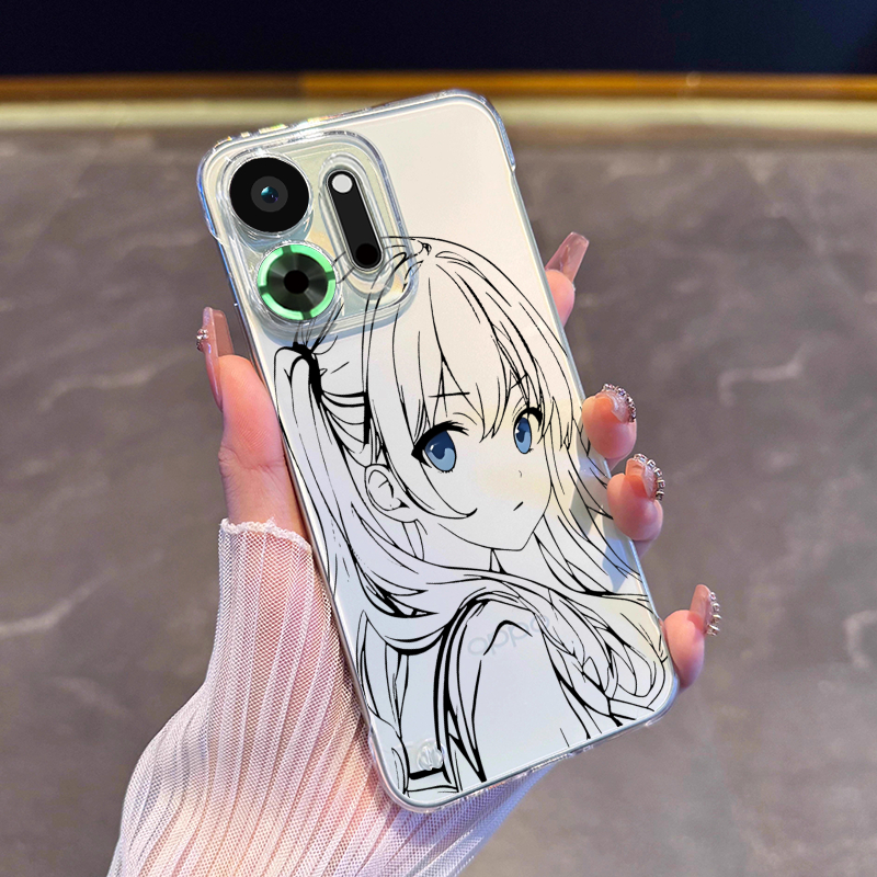 【壳膜套装】适用OPPOK13Turbo手机壳新款K13TurboPro网红风透明无边框裸感素描友利奈绪定制商务风亲肤按键