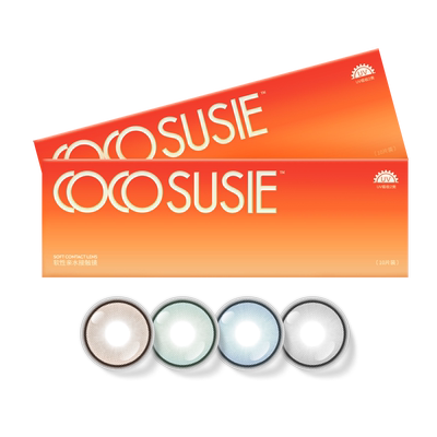 cocosusie日抛美瞳显色中小直径彩色隐形眼镜10片装正品旗舰店